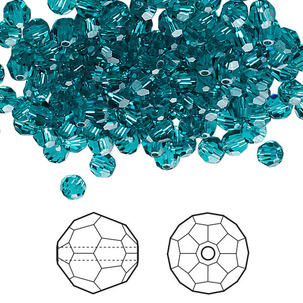 Bead 144pk blue zircon, Crystal Passions® 4mm round 5000 image number 0