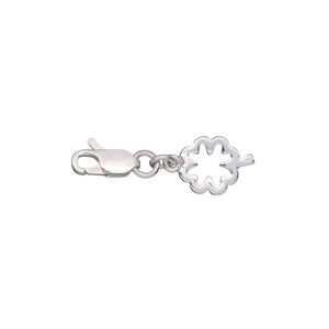 Clasp lobster claw 1pkg1 sterling silver, 9x5mm smooth / 10x8mm flower, 1-strand