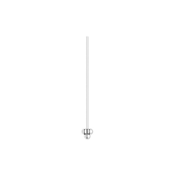 Head pin, sterling silver, 1 inch with 3-ball end, 24 gauge. Sold per pkg of 10. image number 0
