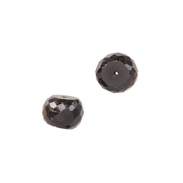 Bead, golden sheen sapphire (natural), 9x6mm-12x8mm hand-cut faceted rondelle with 0.9mm hole, B grade, Mohs hardness 9. Sold per pkg of 2. image number 0