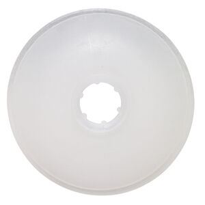 Huggy Spool&reg;, pliable plastic, clear, 3-1/2 inch round with 4/5 inch hole. Sold per pkg of 4.
