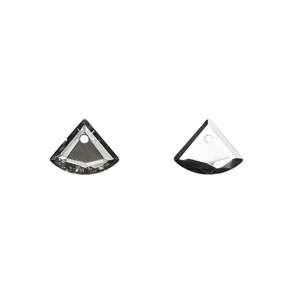 Drop, glass, opaque clear silver night, 10x9mm fan. Sold per pkg of 20. image number 0