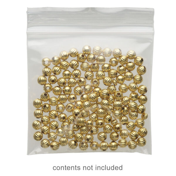 Bag, Tite-Lip™, anti-tarnish plastic, transparent clear, 3-inch top zip. Sold per pkg of 50. image number 0