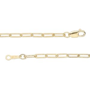 Chain 1pkg1 14Kt gold-filled paperclip, 2.5mm / lobster claw clasp, 18 inch