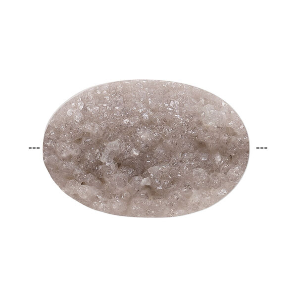 Druzy agate 1pkg1, flat oval bead natural B grade, 30x20mm image number 0