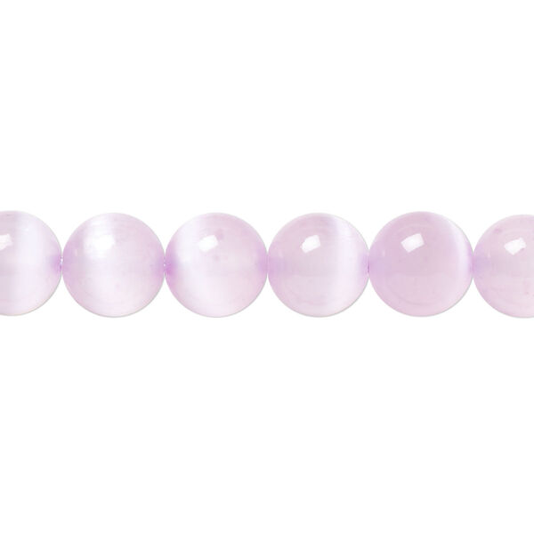 Bead, selenite (dyed / coated), pkg/16 inches, 8mm round, B+ grade, purple. image number 0