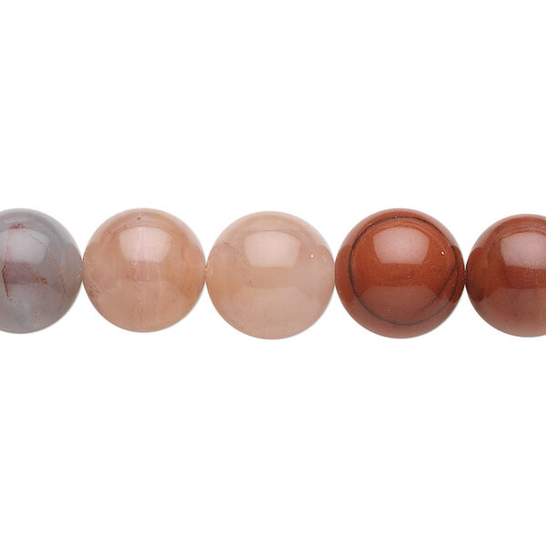Bead, colonial jasper (natural), 10mm round, B grade, Mohs hardness 6-1/2 to 7. Sold per 15-1/2" to 16" strand. image number 0