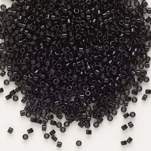 Seed bead, Delica®, glass, pkg/250g, #11 round, opaque black (DB-0010). image number 0