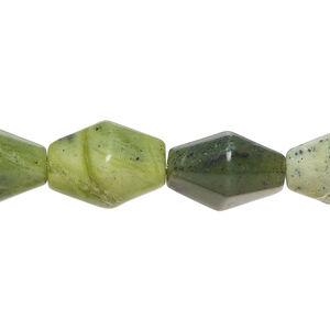 Serpentine 1pkg1, double cone bead natural, 15 inch 13x10mm-16x12mm