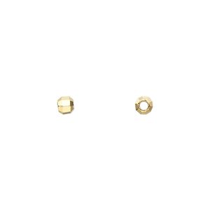 Bead, gold-finished brass, 3.5mm faceted round. Sold per pkg of 48.