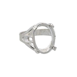 Ring, sterling silver, 18x13mm 4-prong oval setting, size 7. Sold individually.