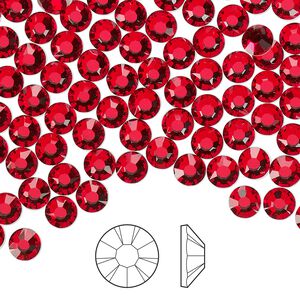 Flat back 144pk light Siam foil back, Preciosa MAXIMA Czech crystal rhinestone 4.6-4.8mm chaton rose round SS20