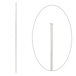 Stick pin, silver-finished brass, 6 inches, 18 gauge. Sold per pkg of 10.