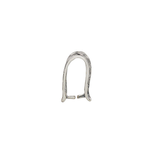 Bail, ice-pick, antique silver-plated brass, 14.5x7.5mm fancy triangle, 11mm grip length. Sold individually. image number 1