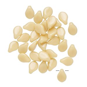 Bead, Preciosa Pip™, Czech pressed glass, opaque light caramel, 7x5mm top-drilled pip. Sold per pkg of 30.