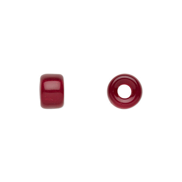 Bead, Czech pressed glass, garnet red, 9x6mm crow. Sold per 15-1/2" to 16" strand, approximately 70 beads. image number 0