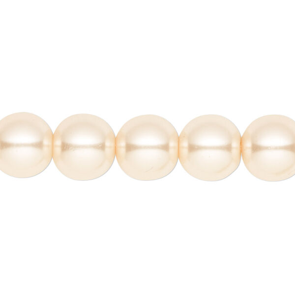 Bead, crystal pearl, cream, 10mm round. Sold per pkg of (2) 15-1/2" to 16" strands, approximately 80 beads. image number 0