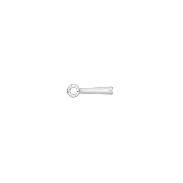 Cone, Hill Tribes, fine silver, 7x2mm with loop, 1mm inside diameter. Sold per pkg of 8. image number 0