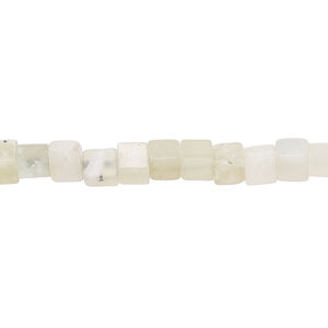 New "jade" 1pkg1, cube bead natural, 15 inch 4-5mm pale