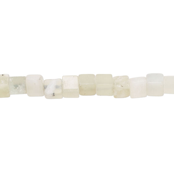 New "jade" 1pkg1, cube bead natural, 15 inch 4-5mm pale image number 0