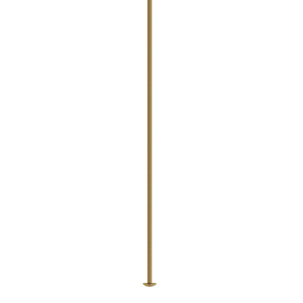 Head pin, antique gold-plated brass, 3 inches, 21 gauge. Sold per pkg of 100. image number 0