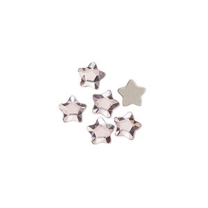 Flat back 6pk light rose foil back, Crystal Passions® 6mm star flower 3754