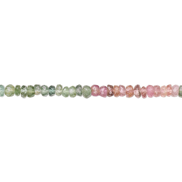 Multi-tourmaline 1pkg1, hand-cut faceted rondelle bead natural 15.5-16 inch 2.5x2mm image number 0
