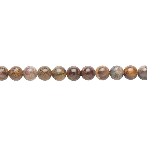 Bead, pietersite (natural), 4mm round, B grade, Mohs hardness 6-1/2 to 7. Sold per 15-1/2" to 16" strand. image number 0
