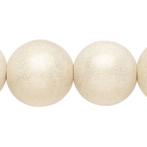 Taiwanese cheesewood 1pkg1, hand-cut painted round bead 15.5-16 inch gold cream 20mm