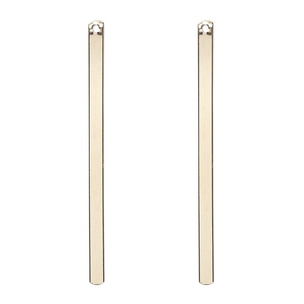 Focal, 14Kt gold-filled, 38x2mm smooth bar. Sold per pkg of 2. image number 0