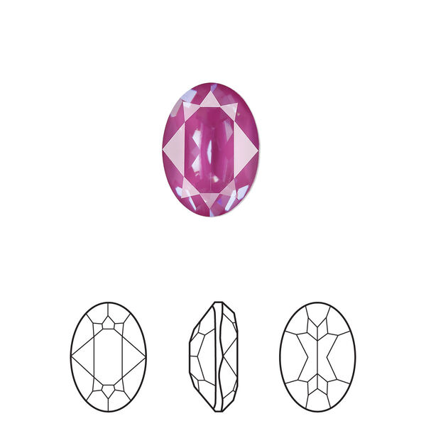 Fancy stone 1pk crystal orchid ignite LacquerPRO, Crystal Passions® 14x10mm oval 4120 image number 0