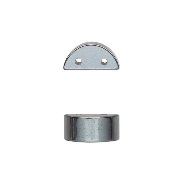 Hemalyke™ 1pkg10, 2-hole flat half round spacer bead 13x6mm image number 0