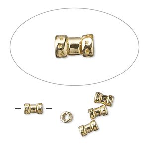 Crimp, JBB Findings, brass, 5.5x2.5mm tube, 2mm inside diameter. Sold per pkg of 4.
