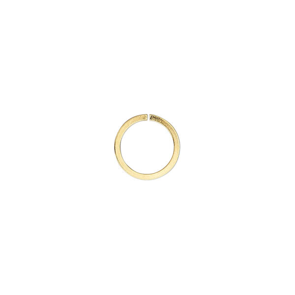 Jump ring, gold-plated brass, 10mm round square wire, 8mm inside diameter, 18 gauge. Sold per pkg of 50. image number 0