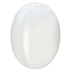 Cabochon, trochus shell (natural), 40x30mm calibrated oval, Mohs hardness 3-1/2. Sold individually.