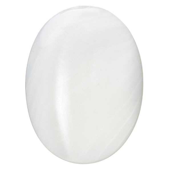 Cabochon, trochus shell (natural), 40x30mm calibrated oval, Mohs hardness 3-1/2. Sold individually. image number 0