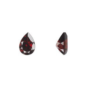 Almandite garnet 1pkg1, hand-cut faceted pear gem natural 10x7mm