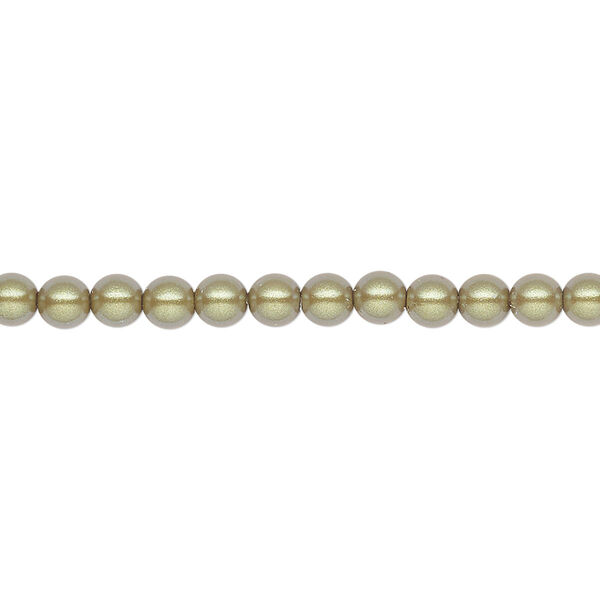Pearl 600pk pearlescent khaki, Preciosa Czech crystal 4mm round image number 0