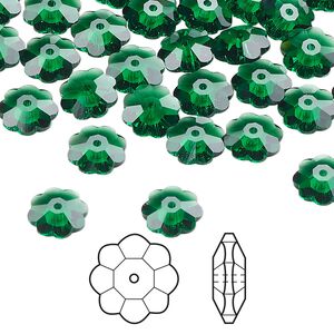 Margarita flower 12pk majestic green, Crystal Passions® 8mm 3700