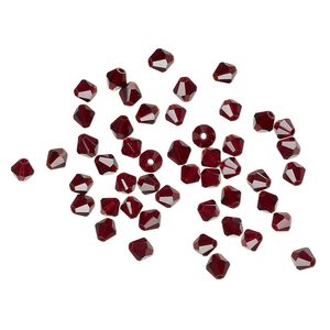 Bead 48pk garnet, vintage Preciosa Czech crystal 4mm bicone