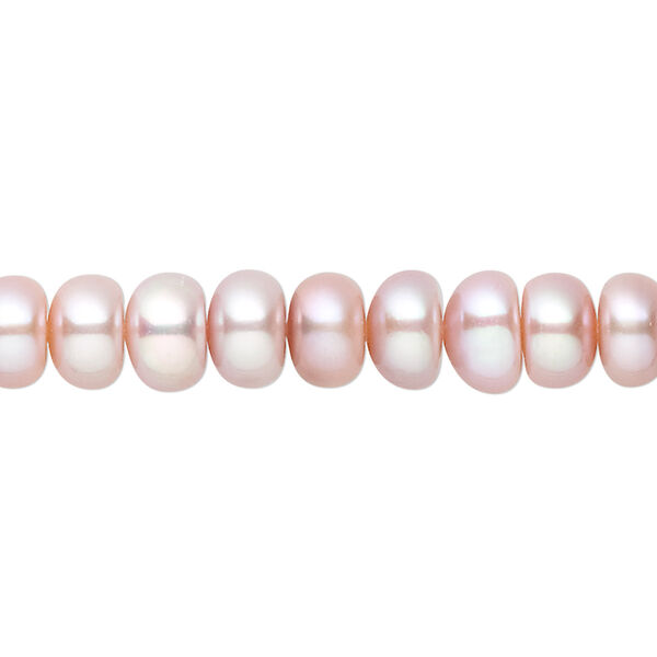 Pearl, White Lotus™, cultured freshwater, mauve, 7.5-8mm button, B grade, Mohs hardness 2-1/2 to 4. Sold per 16-inch strand. image number 0