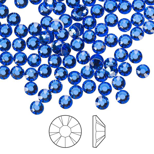 Flat back 144pk sapphire foil back, Preciosa MAXIMA Czech crystal rhinestone 3.8-4mm chaton rose round SS16 image number 0
