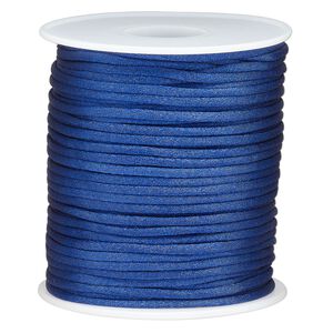 Cord, Satinweave™, nylon, royal blue, 2mm tighter weave. Sold per 200-foot spool.