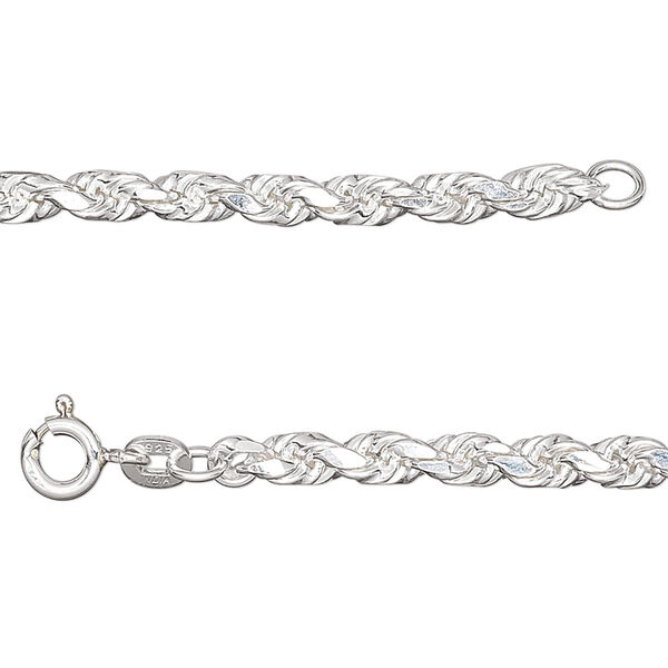 Chain, sterling silver, 3.75mm French rope, 30 inches. Sold individually. image number 0