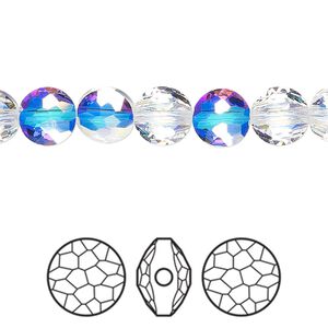 Bead 144pk crystal AB, Swarovski® 8mm puffed round 5034