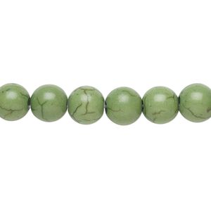 Magnesite 1pkg10, round bead 8mm