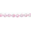 Bead, glass 1pkg8, opaque white and pink, 12mm hand-painted round. image number 1