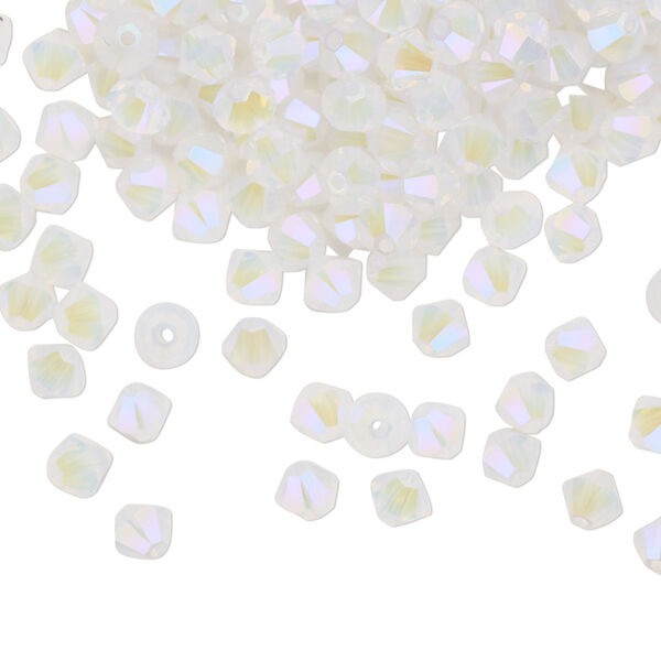 Bead 1440pk white opal shimmer 2X, Swarovski® 4mm XILION bicone 5328 image number 0