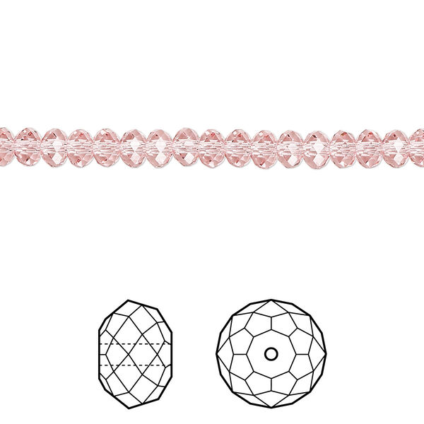 Bead 12pk light rose, Crystal Passions® 4x3mm rondelle 5040 image number 0