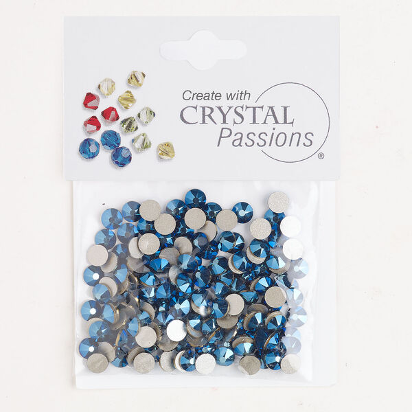 Flat back 1pkg144 metallic blue foil back, Crystal Passions&reg; rhinestone 4.60-4.80mm round SS20 image number 0